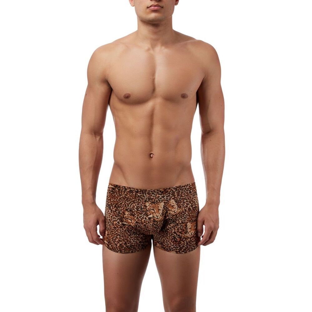 SMALL -Male Power Smooth Touch Cheetah Print Mini Boxer 153030